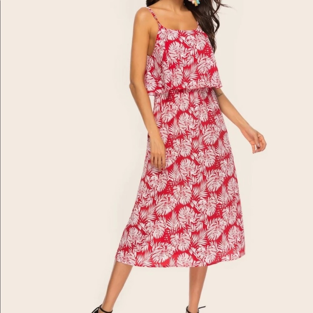 Tropical print midi dress!!!